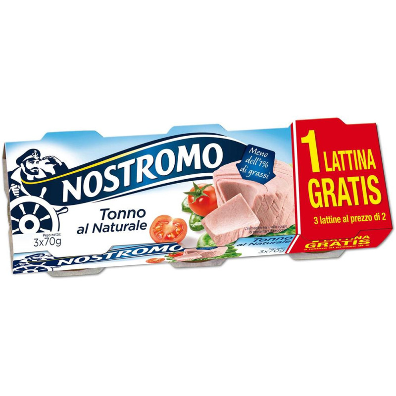 Nostromo Tonno al naturale · 2+1 × 70 g: fotografia originale Omnia World